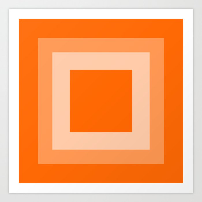 Orange Square Design Art Print