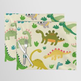 Cute Dinosaurs Pattern In Flat Style Placemat