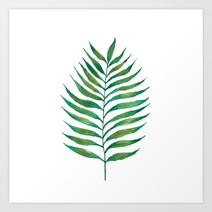 Palm Frond Watercolor Painting Art Print By Lapetitemesange Society6