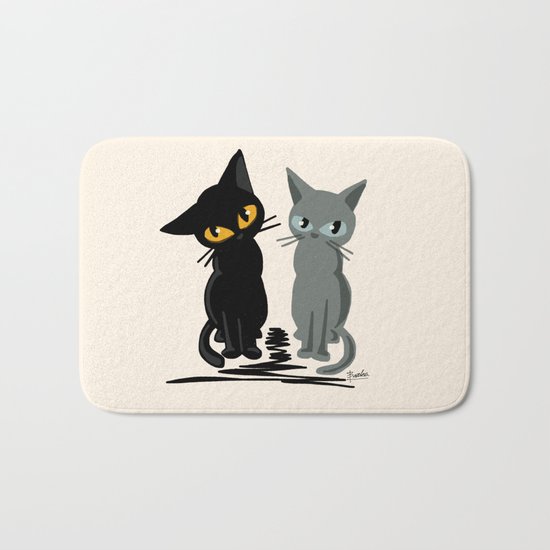 Black and gray Bath Mat
