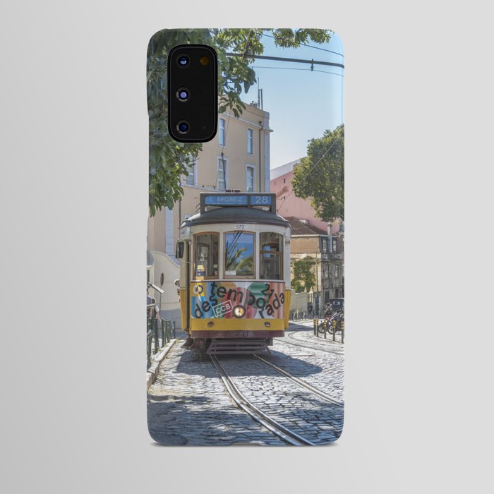 Tram in Lisbon, Portugal - vintage cable car summer - street and travel photography Android Case