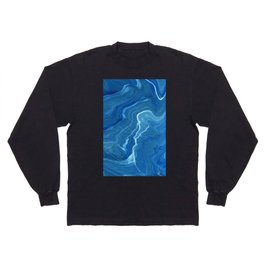Blue Marble Abstraction Long Sleeve T-shirt