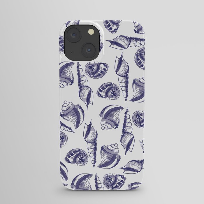 Blue sea shells iPhone Case