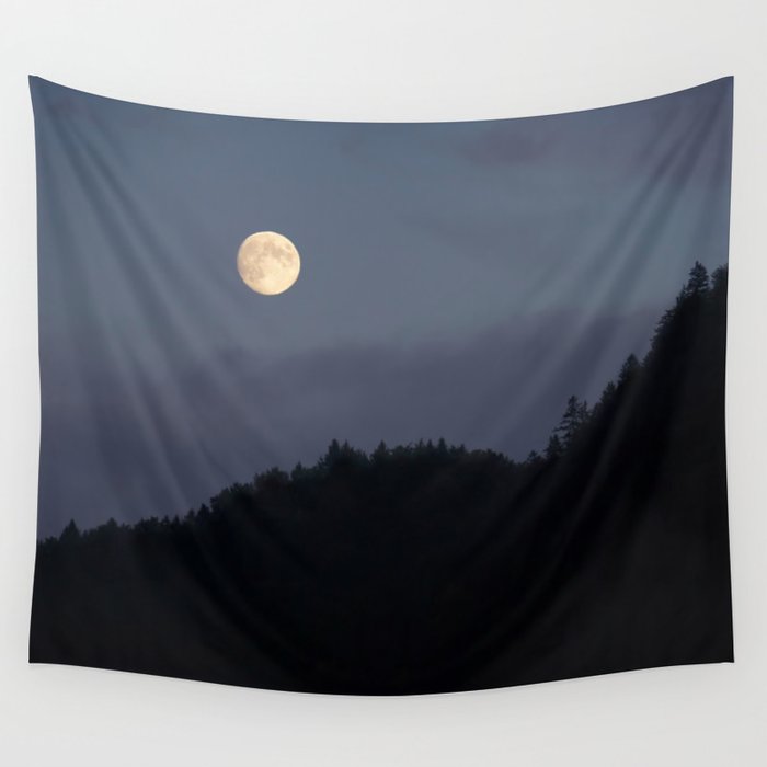 Moon over Hill Wall Tapestry