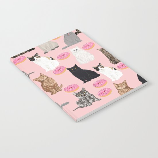 Cats with donuts cute cat breeds cat portraits pet portrait cat lady hipster gifts sprinkle donut Notebook