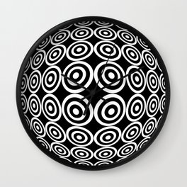 Tribute to Vasarely 7 -visual illusion- black circle Wall Clock