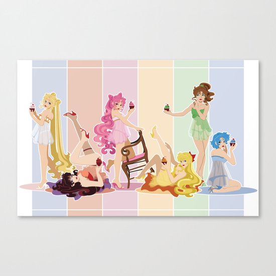 Sailor Moon Pinup - Cupcakes Canvas Print