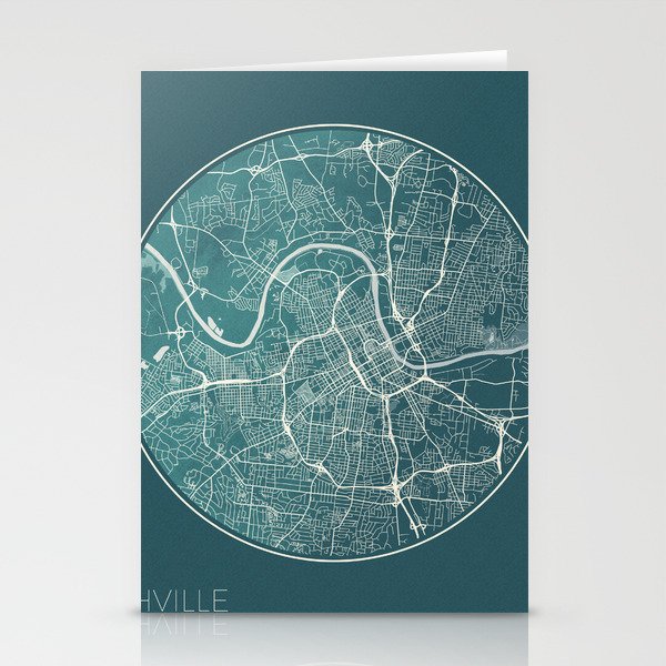 Nashville Map Stationery Cards by City Art Posters Society6
