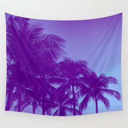 Palm Trees Tropical Beach Night  Wall Tapestry