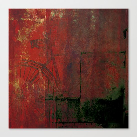 Bike In Big City Canvas Print