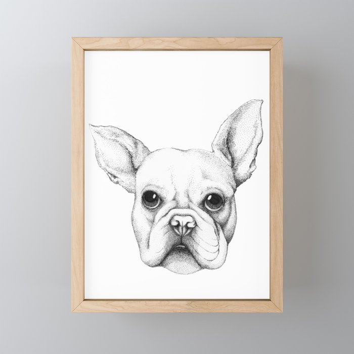 Cute french bulldog Framed Mini Art Print