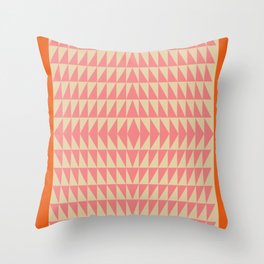 Bold Triangle Pattern in Pink and Orange Throw Pillow