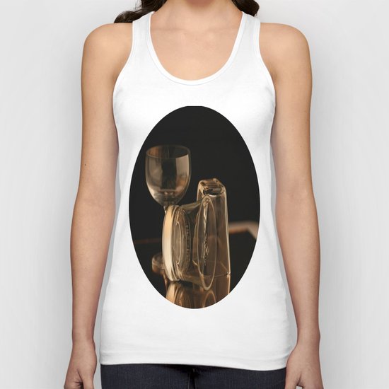 Glasses in Gold Tones Unisex Tank Top