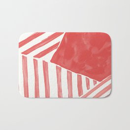 Summer lines Bath Mat | Abstract, Watercolor, Red, Line, Graphic, Graphicdesign, Geometric 