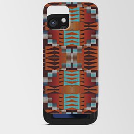 Native American Indian Tribal Mosaic Rustic Cabin Pattern iPhone Card Case