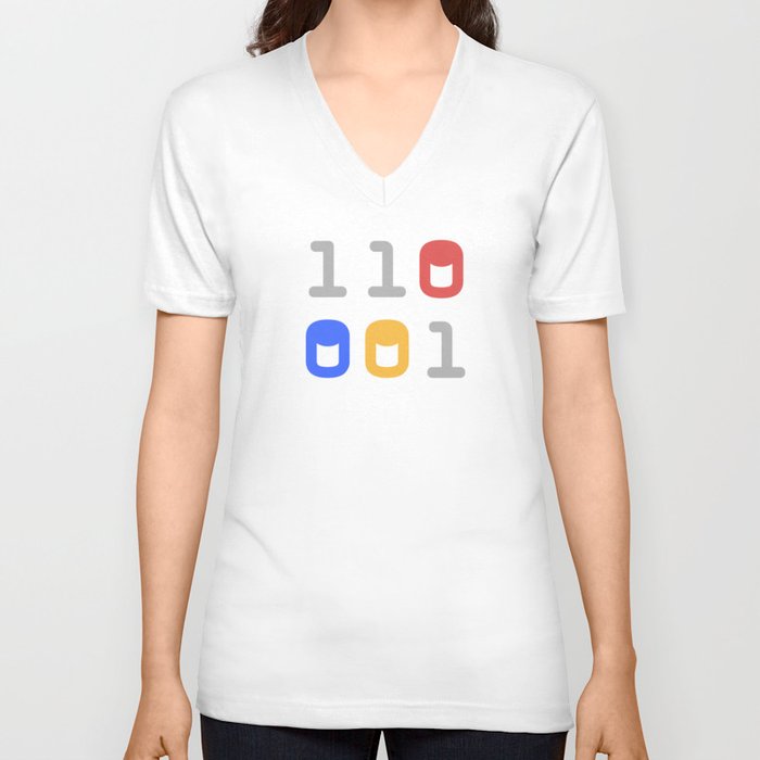 We All Code - Binary V Neck T Shirt