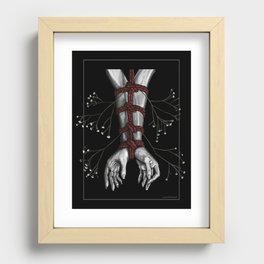 Shibari Arms and Hands Tied with Red Rope - Art Print Recessed Framed Print