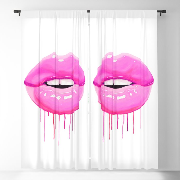 Pink lips Blackout Curtain