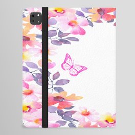 Pink Butterfly iPad Folio Case