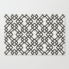 Black and Chiffon Minimal Line Art Pattern Pairs DE 2022 Trending Color Almond Milk DEHW01 Canvas Print