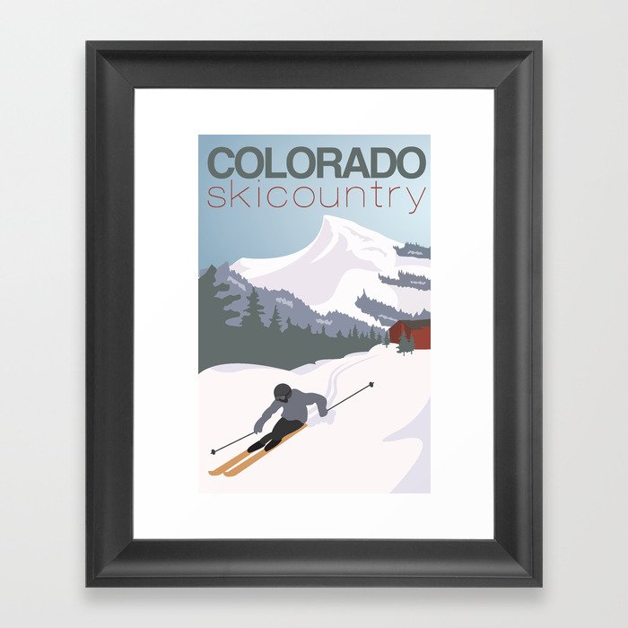 Colorado Ski Country Poster Framed Art Print