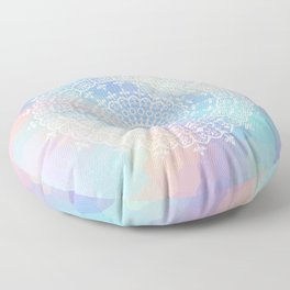 Pastel Mosaic Mandala Floor Pillow