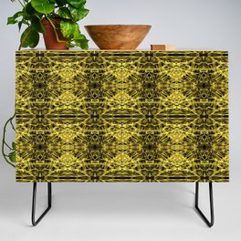 Liquid Light Series 50 ~ Yellow Abstract Fractal Pattern Credenza