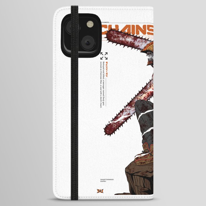 Chainsawman - Denji, fanart/fanmade from anime, illustration with urban graphic design iPhone Wallet Case