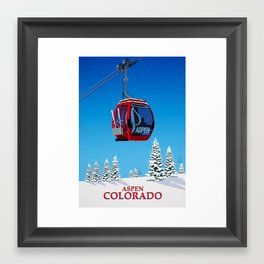 Aspen Colorado Ski Resort Cable Car Framed Art Print