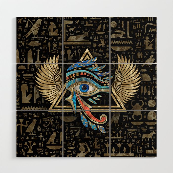 Egyptian Eye of Horus - Wadjet Ornament Wood Wall Art