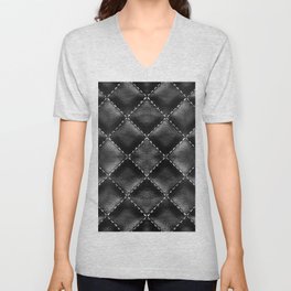 Quilted black leather pattern, bag design V Neck T Shirt