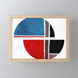Blue & Red Sphere Framed Mini Art Print
