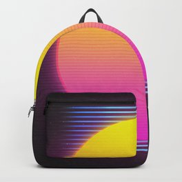 Retro 80's Neon Sunrise Backpack | 1980, Wave, Sun, Retro, Vintage, 80S, Graphicdesign, Retrowave, Oldschool, 1980S 