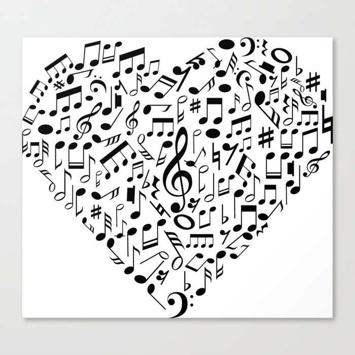 I Love Music Musical Symbols Musician Canvas Print By Anziehend Society6 How to draw music notes, step by step, drawing guide, by dawn. i love music musical symbols musician canvas print by anziehend