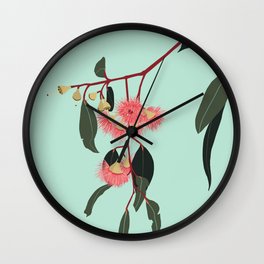 Australian gumnut blossom Wall Clock
