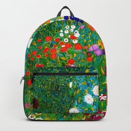 Gustav Klimt - Flower Garden Backpack | Nature, Natual, Sunflowers, Bauerngarten, Gardening, Sunflower, Artnouveau, Gustavklimt, Oil, Klimt 