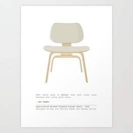 Eames Chair - Upholstered Molded Plywood Lounge Chair Art Print