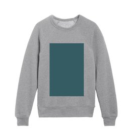 Rich Aqua Blue Green Solid Color Accent Shade / Hue Matches Sherwin Williams Deep Sea Dive SW 7618 Kids Crewneck