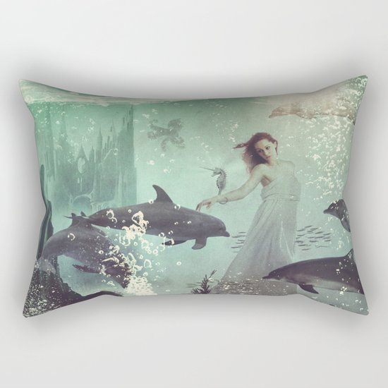 The Sea Unicorn Lady Rectangular Pillow