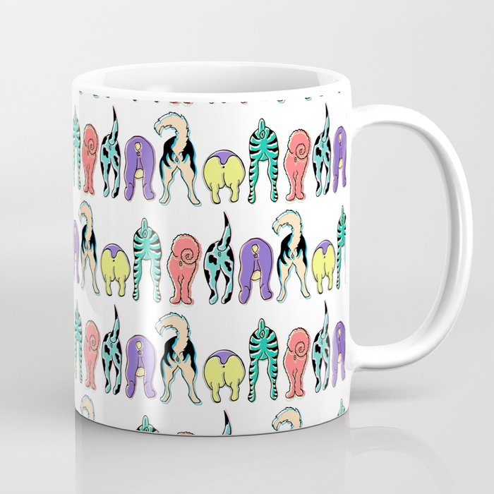 Colorful Dog Butts Pattern Coffee Mug