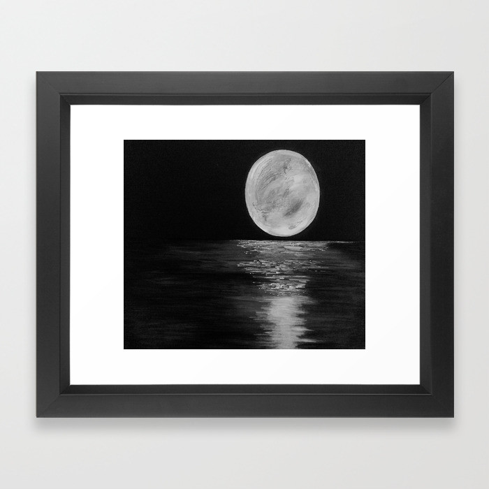 Full Moon Moonlight Water Moon At Night Painting By Jodi Tomer