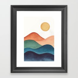 Colorful Abstract Mountains Framed Art Print