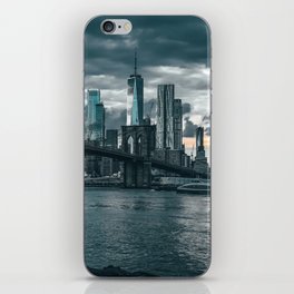 Brooklyn Bridge and Manhattan skyline at sunset in New York City iPhone Skin