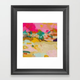 landscape light & pink clouds Framed Art Print