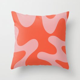 Wavy Land - Pink And Red Throw Pillow