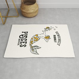 "Pisces: Genuinely Bubbly Bath Co." Zodiac-Inspired Art  Area & Throw Rug