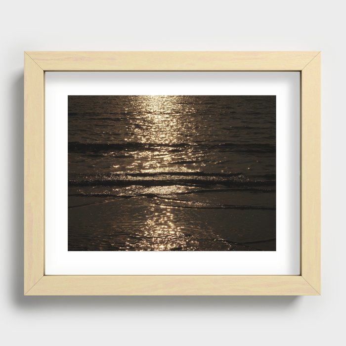 Calm Sepia Ocean Waves Recessed Framed Print
