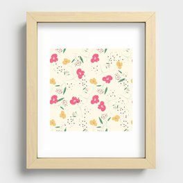 Floral Simple Pattern Recessed Framed Print