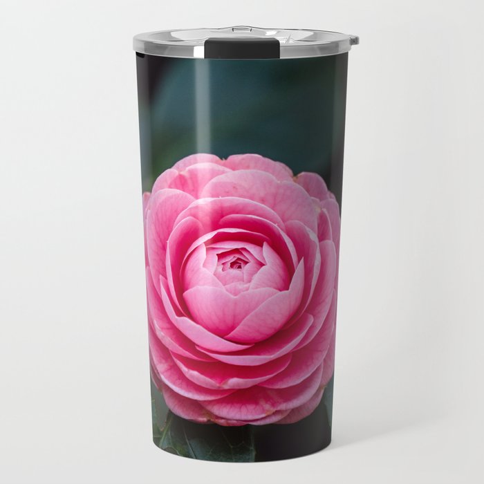 Pink Perfection Camellia Japonica Spring Bloom Travel Mug