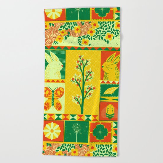 Spring Square Beach Towel